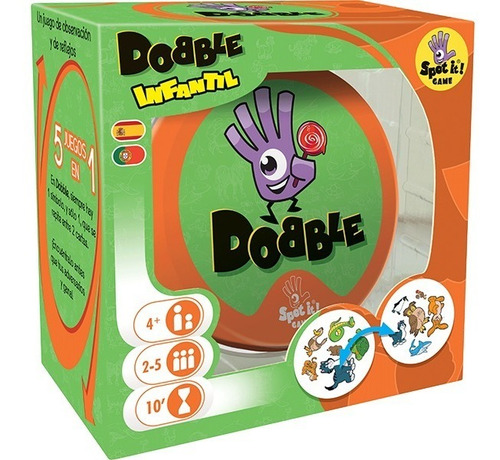 Imagen 2 de 3 de Juego De Mesa Dobble 5 En 1 Spot It Agilidad Mental Familiar