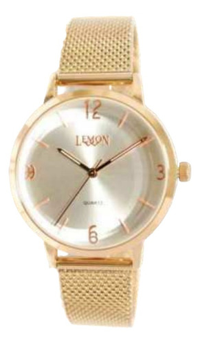 Reloj Mujer Lemon Malla De Metal Dorado Rose L1580-72