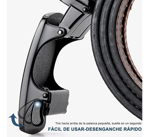 Cinto Con Hebilla De Ajuste Automático .my Best Belt Negro Unico (125 Cm)