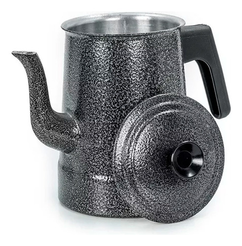 Bule Craqueada Com Tampa 1,126lt Alumínio Preto Para Café