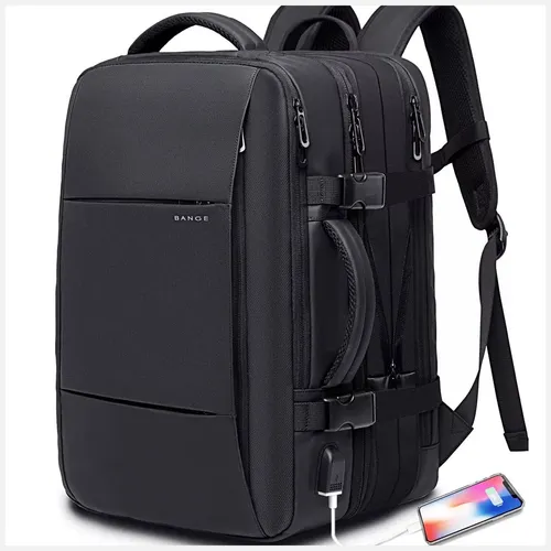 comprar Mochila de viagem conversível impermeável Bolsa Mala Notebook 17.3 para Dell Acer HP Lenovo Asus Positivo Passeio Viagens Avi˜ão Onibus Cabe embaixo do assento não precisa despachar Bange 45L Preto