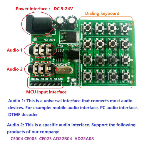 Módulo Codificador Mt8870/ce004/ce005/ce023/ad22b04/ad22a08