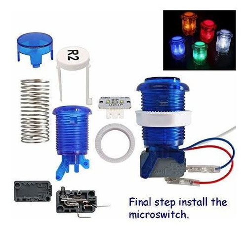 Imagen 4 de 6 de Sjjx Juegos De Arcada Juego Juego De Botones Con Logo Led 8
