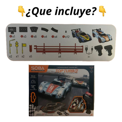 Pista De Autos Carrera A Control Velocidad Turbo Usb 300 Cm
