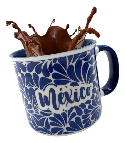 Taza Tarro Para Café Estilo Talavera Diseño Mexico 550ml