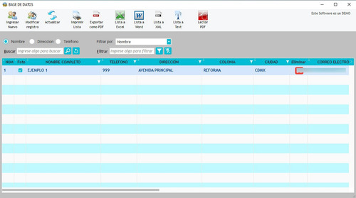 Demo Base De Datos Portable, Exporta A Excel, Pdf, Word,etc.