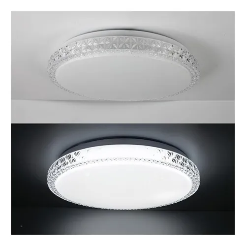 comprar Lampara De Techo Bajo Plafón Cristal Departamento Dormitorio Estructura Blanco