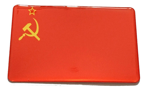 Adesivo Resinado Da Bandeira Da União Soviética Urss 9x6 Cm