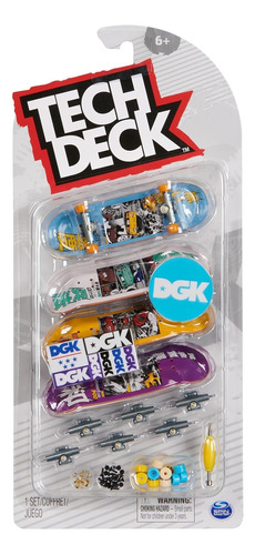 Tech Deck Pack De 4 Skate Para Dedos Con Accesorios