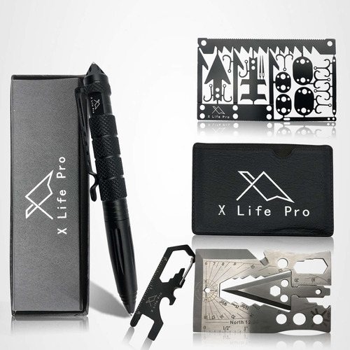 Xlifepro Bolígrafo Táctico Con Caja De Regalo, Tarjetas De S