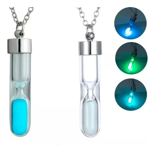 Collar De Forma Reloj Arena Luminosa Brilla En Oscuridad