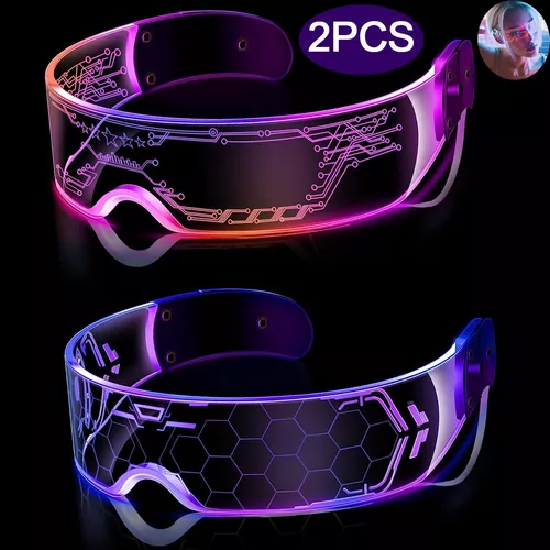 5pzs Lentes Para Fiesta Luminosos Luz Gafas Led Retro Fiesta