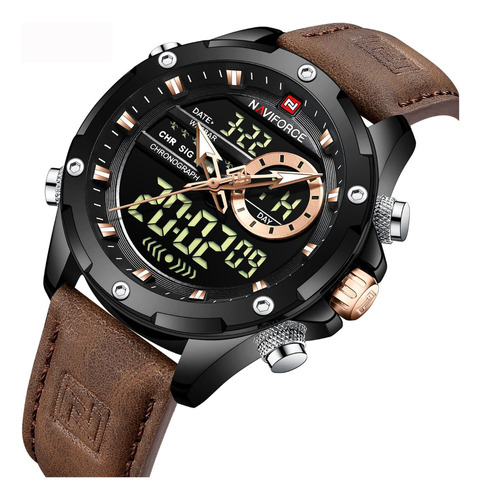 Relojes De Cuero Naviforce Luxury Sport Chronograph Para Hom