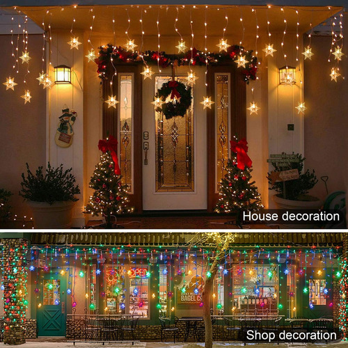 Luces De Carámbrago De Copos De Nieve De Navidad - Led De 40