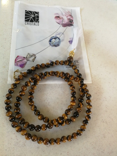 Japa Mala Ojo De Tigre 108 Piedras Collar Budista 8mm+ Envio
