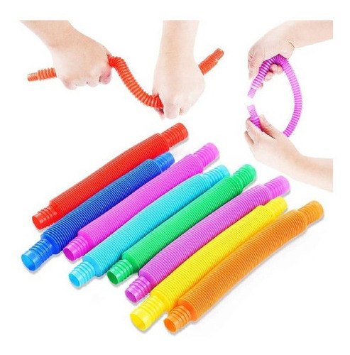 Pack De 6 Pop Tubos Luces Antiestress Para Niños Multicolor