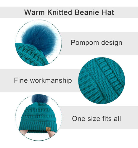 Conjunto De Punto Cálido Para Inviernogorro, Bufandas, Guant