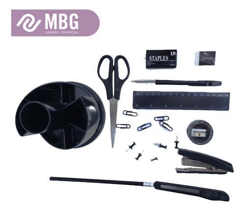Imagen 5 de 7 de Organizador De Escritorio Ezco 12 Piezas Base Rotable Mbg