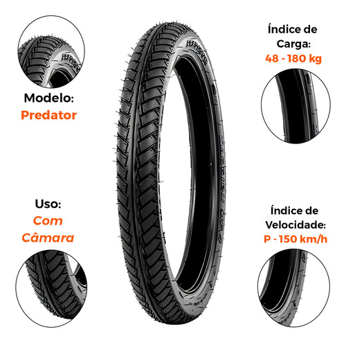 Kit Pneu 275-18 + 90-90-18 Predator Com Câmara Maggion (krp)
