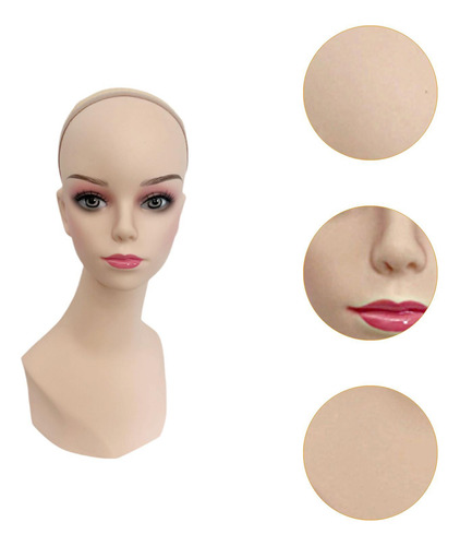 Cabeza De Maniquí De Práctica Con Maquillaje, Resistente,