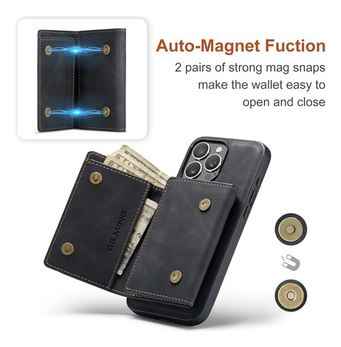 Capa De Celular Tipo Carteira Removível 2 Em 1 Para iPhone 1