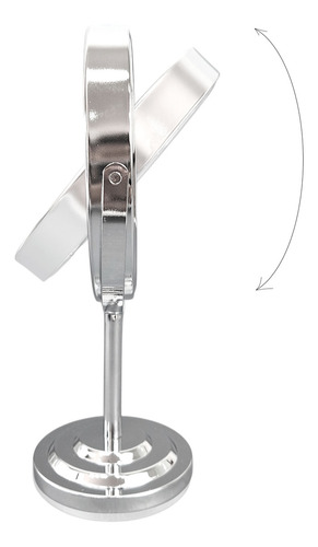 Espejo Redondo 13cm Doble Aumento Con Base Maquillaje Bz3 Marco Yy2894