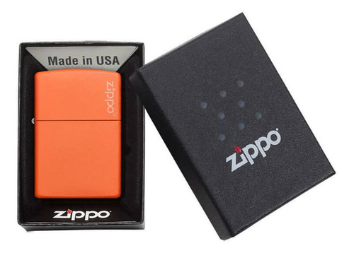 Isqueiro Zippo 231zl Classic Logo Laranja Original C/ Fluido