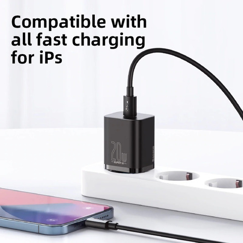 Imagem 4 de 8 de Carregador Tomada Usb Pd Quick Charge 20w iPhone 12 Baseus