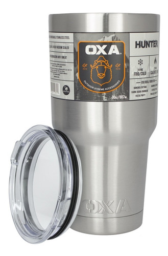 Imagen 7 de 8 de Termo De Acero Inox 30oz/887ml Conserva Caliente Y Frío Oxa