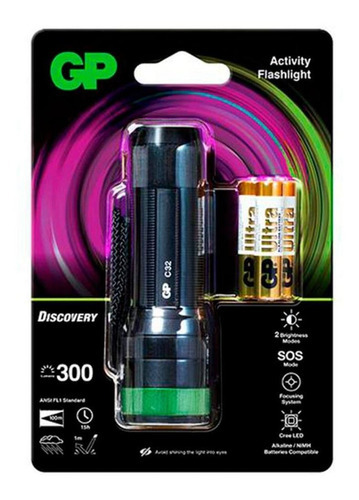 Lanterna Led Gp Batteries C32 300 Lúmens Gpact0c32000 Cor da lanterna Preto Cor da luz Branco