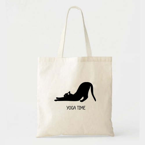 Tote Bag Yoga Cat - Gatos - Lienzo Estampado 