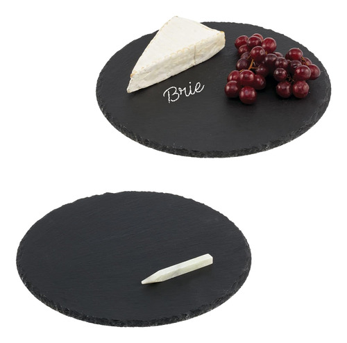 Plato De Servir De Pizarra Gourmet Redondo Mdesign Slate Sto