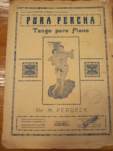 Pura Percha M Perdeck Tango Partitura