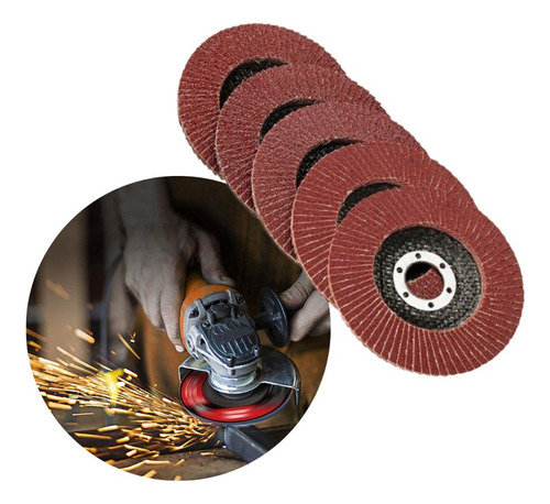 Kit 10x Disco Flap 115mm Desbaste P/ Madeira Aço Acabamento