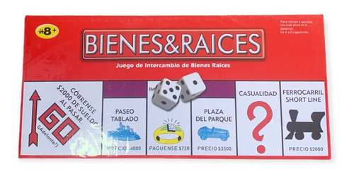 Juego  Mesa Bienes Y Raices Familia Niño Finanza 8 Jugadores