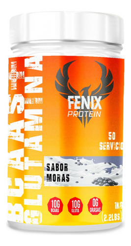 Fenix Protein Bcaas + Glutamina 1kg 50servicios Moras