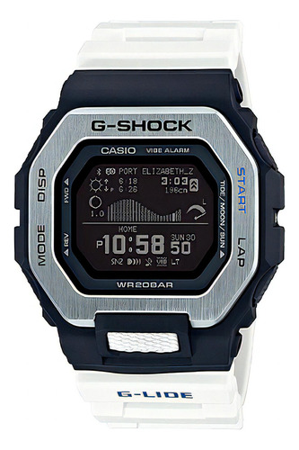 Reloj Casio G-shock Gbx-100-7dr Color de la correa Blanco Color del bisel Plateado Color del fondo Negro