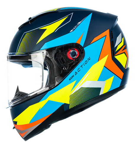 Capacete Peels Icon23 Action Azul Fosco/amarelo