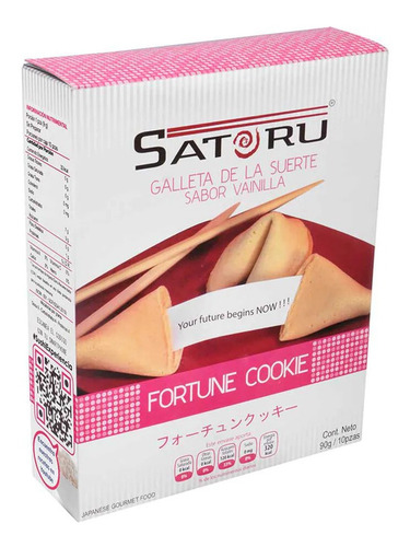 Imagen 1 de 1 de Satoru Galleta De La Suerte 10 Piezas 9gr C/u
