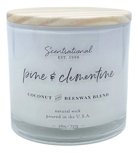 Scentsational Vela Perfumada Grande De Pino Y Clementina Bla