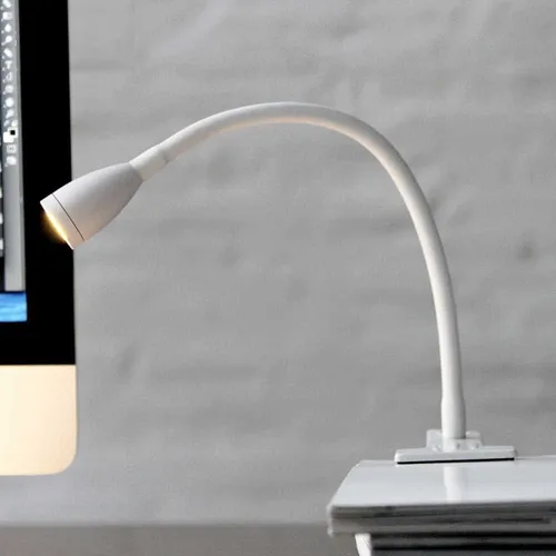 Lampara Mesa Con Pinza Clip Negra O Blanca - Calidad Unilux Estructura Blanco Blanco