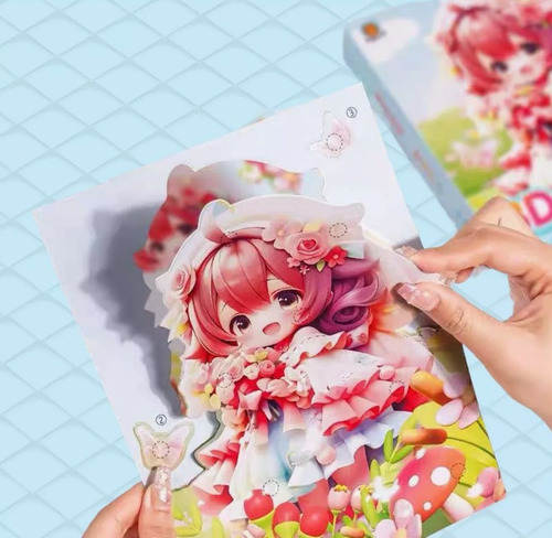 Cuadro Efecto 3d Para Armar Dibujo Anime Cod. 7781-a Violeta