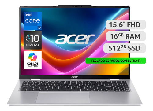Notebook Acer 15'6 Intel Core I7 / 16 Gb Ram /512 Ssd Gris