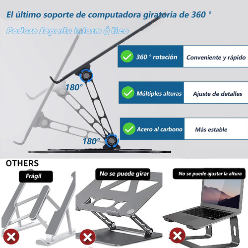 Suporte Para Laptop, Base Para Laptop, Rotação De 360°,