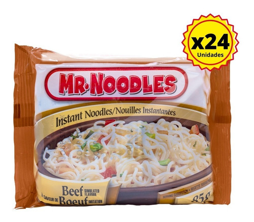 Mr.noodles Ramen Sabor Carne 24 Un.
