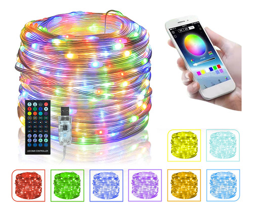 Cadena De Luces Led O Led De 7 Colores Rgb Bluetooth String
