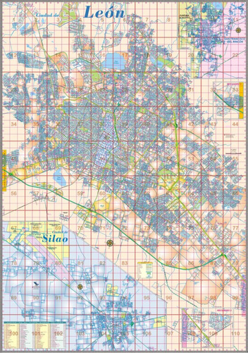 Mapa De Leon Gto Por Colonias Mural  1.8m