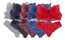 Comprar Kit 4 Conjuntos Lingerie Plus Size Atacado Sutiã Calcinha 