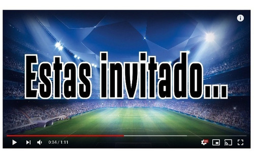 Invitación Digital En Vídeo De Futbol Cualquier Equipo