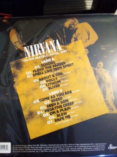 Imagen 2 de 2 de Teatro Castelo Roma 1991 - Nirvana - Vinilo